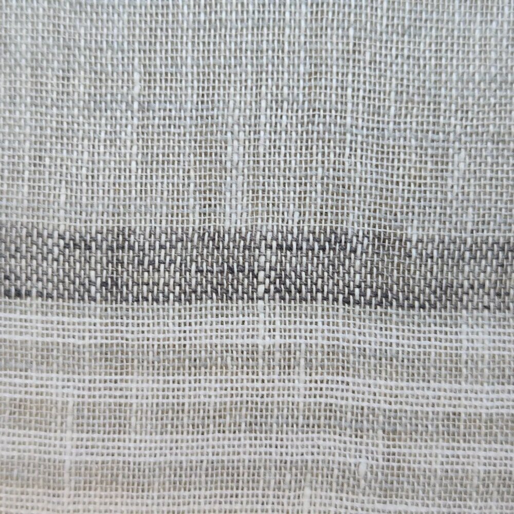 Puro Lino Linen Stripe Scarf Grey - Picture 4 of 7